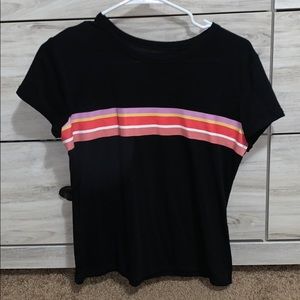 black crop top with color design
